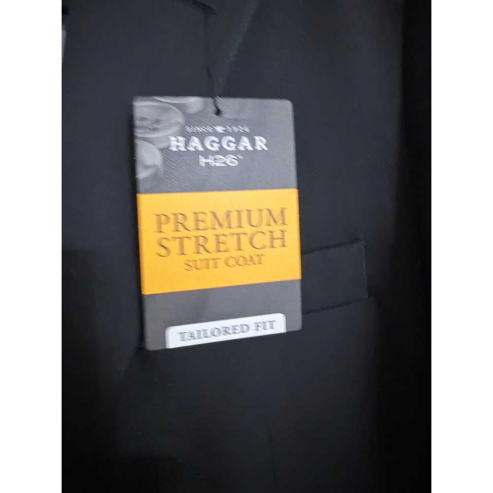 Haggar H26 Premium Stretch NWT Suit Coat Blazer Mens 40 Reg Black Tailored Fit‎ - Picture 3 of 9